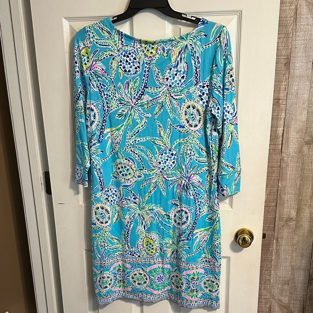 Lilly Pulitzer Turquoise Floral Print Midi Dress - Picture 8 of 9
